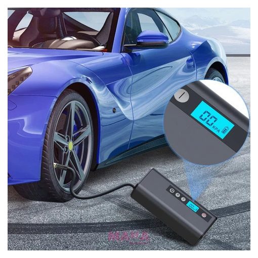 Digitális kijelzős, autómata kézikompresszor, 4000 mAH, 10 bar nyomás