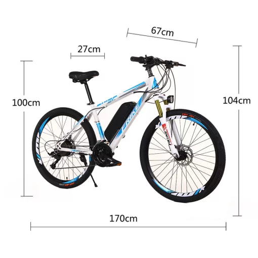 Frike Hybrid Elektromos kerékpár fehér-világos kék 250W 31-61km -es hatótáv