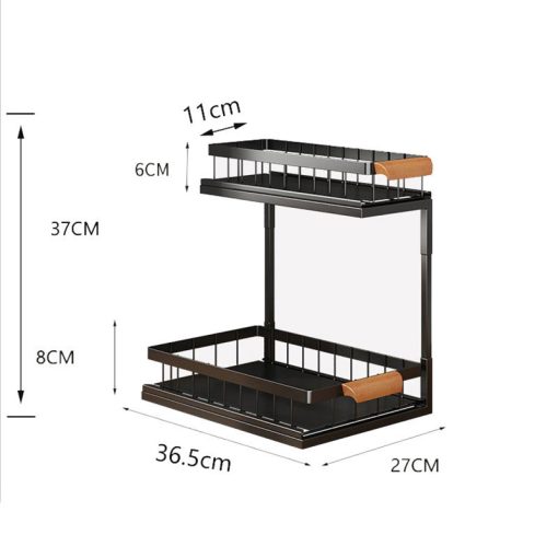 Kétszintes mosogató alatti konyhai tárolóállvány