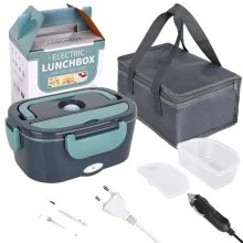 1,5 literes hordozható elektromos ételmelegítő doboz,60W, autós és otthoni vagy irodai használatra