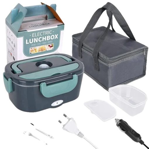1,5 literes hordozható elektromos ételmelegítő doboz,60W, autós és otthoni vagy irodai használatra