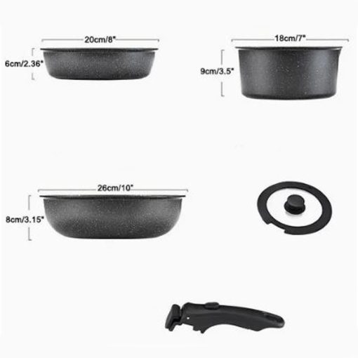 Levehető Nyelű 5 Részes Edénykészlet – Modern, helytakarékos és praktikus megoldás minden konyhába