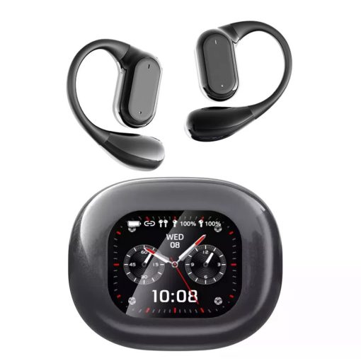 Q18 Kijelzős bluetooth fülhallgató, fekete