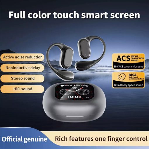 Q18 Kijelzős bluetooth fülhallgató, fekete