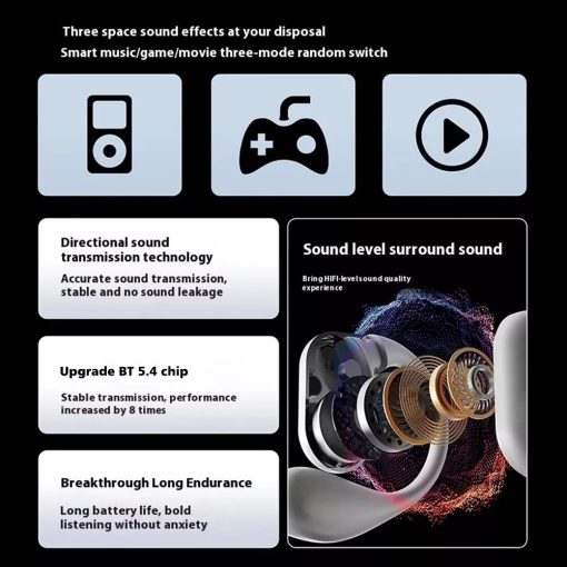 Q18 Kijelzős bluetooth fülhallgató, fehér