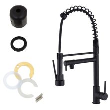 Teleszkópos konyhai mosogató csaptelep - 360°-ban forgatható zuhanyfejjel, fekete