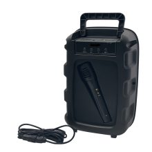 Hordozható 6,5" Bluetooth hangszóró mikrofonnal és LED világítással