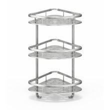 3 szintes Alumínium sarok fürdőszobai polc – fúrás nélkül