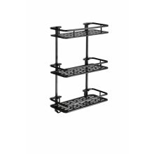 3 szintes fekete fürdőszobai fali polc – négyzet alakú, fúrás nélkül