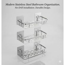 3 szintes alumínium fürdőszobai sarokpolc