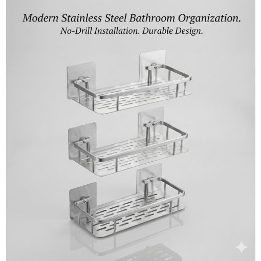 3 szintes alumínium fürdőszobai sarokpolc