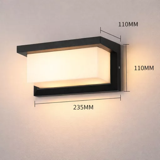 22W IP65 kültéri LED lámpa – retro stílus, meleg fehér - 23,8 × 10 × 11 mm