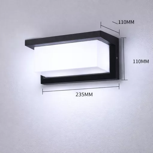 22W IP65 kültéri LED lámpa – retro stílus, hideg fehér - 23,8 × 10 × 11 mm