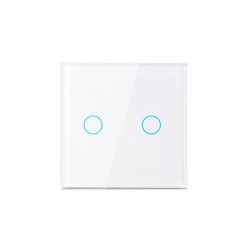   Modern Érintőpaneles Villanykapcsoló – 2-es Osztás (Fehér)