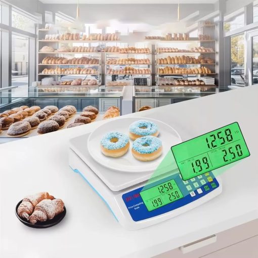 DT580 digitális konyhai és árszámoló mérleg 30 kg – rozsdamentes mérőtálcával