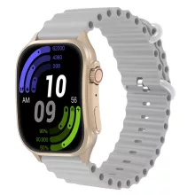 Laxasfit H7 Okosóra Bluetooth-hívás funkcióval, pulzusmérővel, lépésszámlálóval, alvásfigyelővel, ívelt kijelzővel, szabadtéri sportokhoz, ezüst
