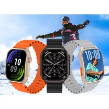 Laxasfit H7 Okosóra Bluetooth-hívás funkcióval, pulzusmérővel, lépésszámlálóval, alvásfigyelővel, ívelt kijelzővel, szabadtéri sportokhoz, ezüst