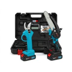   PSteel Akkumulátoros Ágvágó Láncfűrész és Metszőolló Szett két akkumulátorral – 96V