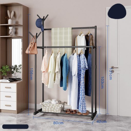 Sorno V3 dupla teleszkópos ruhatároló fogas akasztókkal - Élvezd a rendezett és átlátható ruhatárolást otthonodban vagy irodádban!