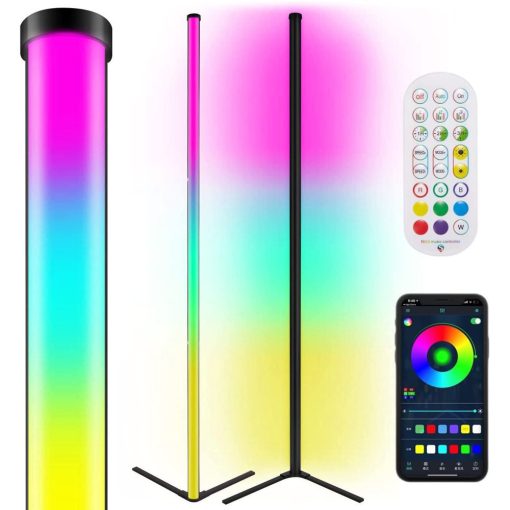 Applikáció vezértelt sarok állólámpa, bluetooth - Fényhatások a zene ütemére!