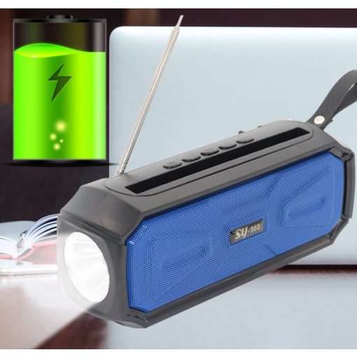 SY-968 Napelemes bluetooth hangszoró beépített zseblámpával,rádióval