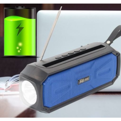 SY-968 Napelemes bluetooth hangszoró beépített zseblámpával,rádióval